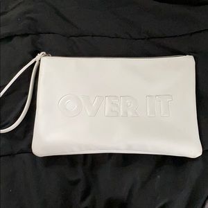 “Over it” white wristlet